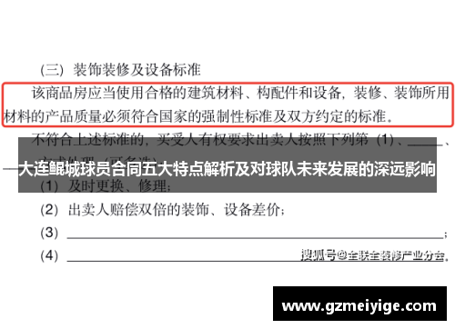 大连鲲城球员合同五大特点解析及对球队未来发展的深远影响